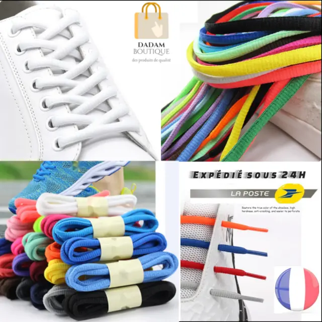 lacets rond chaussure paire de lacets demi rond basket sneakers 120cm 20 couleur