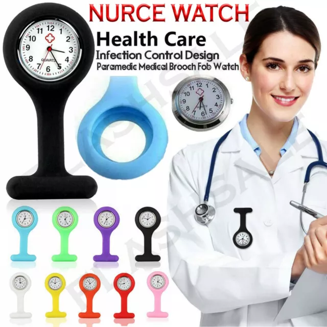 Doctor Silicon Nurse Fob Watch Tunic Quartz Pocket Brooch Vet Medical Uniform UK