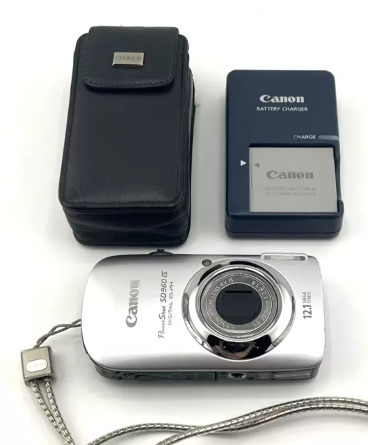 Canon PowerShot ELPH SD960 IS Digital Camera Silver 12.1MP 4x Zoom Tested