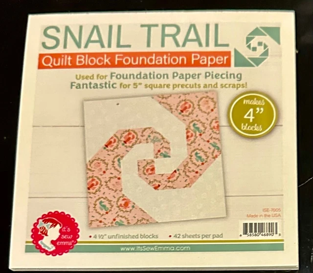 Nuevo Its Sew Emma Caracol Sendero Cuadrado Edredón Bloque Base Papel