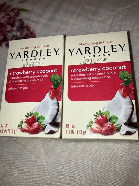 Barra de baño hidratante Yardley London fresa coco con aceites esenciales (2)