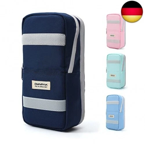Omnpak Federmäppchen Pencil Case Doppelte Öffnung Große Kapazität Standfest Stu