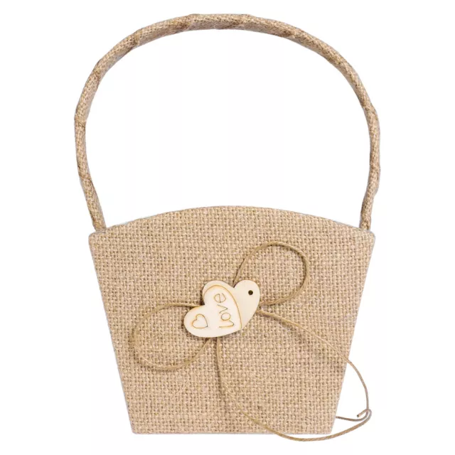 Bamboo Flower Basket for Girl Wedding Decor Rustic Aisle Decorations