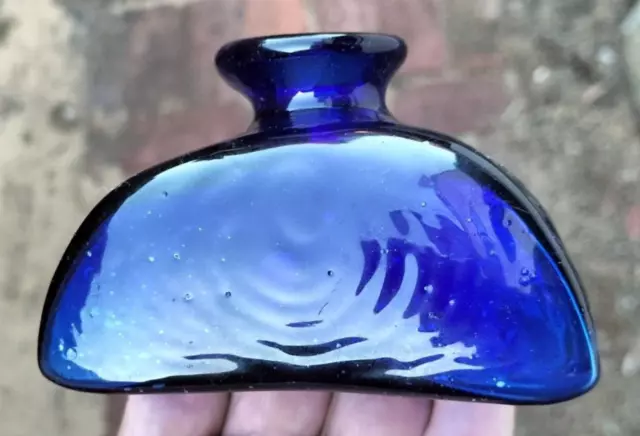 Superb Cobalt Blue Ink Bottle pontil scar on base circa ?