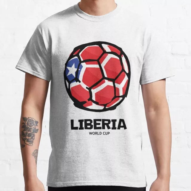 Liberia Football Country Flag Classic T-Shirt Size S-5XL