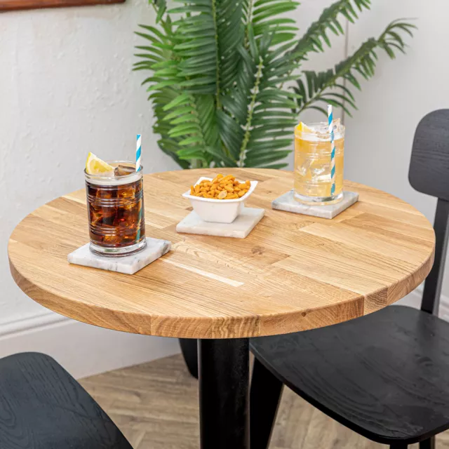 Solid Wood Oak Cafe Table Tops | Premium Round Wooden Tops | Bistro Tabletops