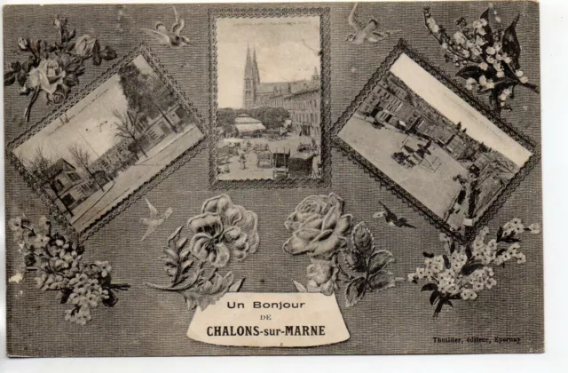 CHALONS SUR MARNE - Marne - CPA 51 - carte Souvenir un bonjour de ... 3 vues