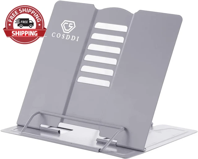 Desk Book Stand - Metal Reading Rest Book Holder Adjustable Cookbook Documents H