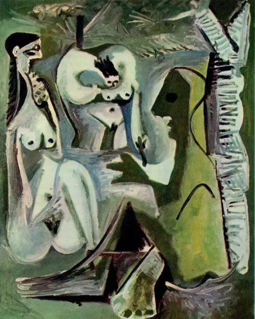 "Placa de libro Picasso 1965 de colección ""Les Dejeuners, placa 152"