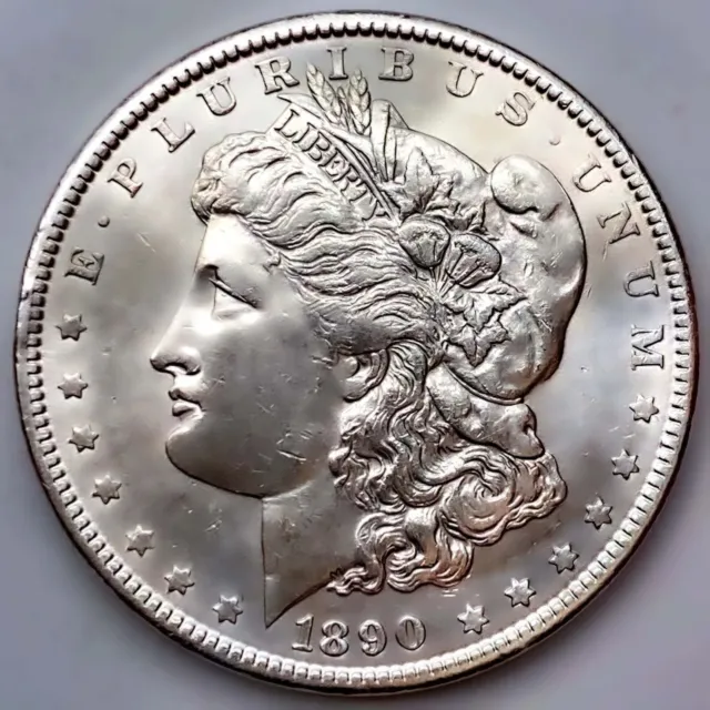 1890 Au/Unc Morgan Silver Dollar 90% $1 Coin Us #Q188