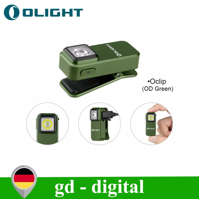 Olight Oclip multifunktionales Clip-Licht mit zwei Lichtquellen （OD Green）