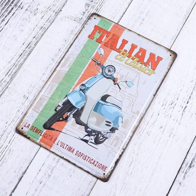 SEGNI ANTICHI POSTER In Metallo Vintage Di Caff&egrave; Latta D'epoca EUR 12