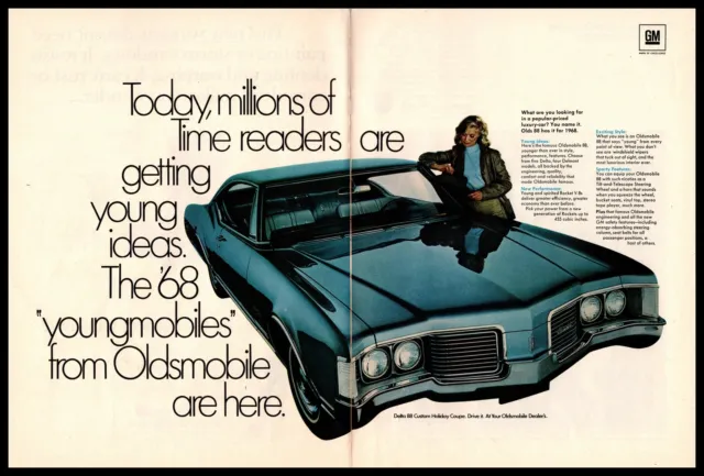 1967 Oldsmobile Delta 88 Holiday Coupe 455 Cu. Rocket V-8 Engine 2-Page Print Ad