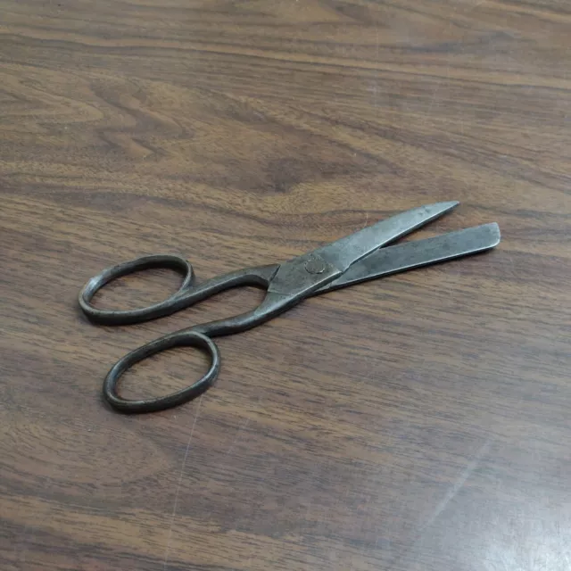 EARLY 1800s Antique BOOKBINDER Scissors Shears Riveted Hand Forged MAKER MARKED