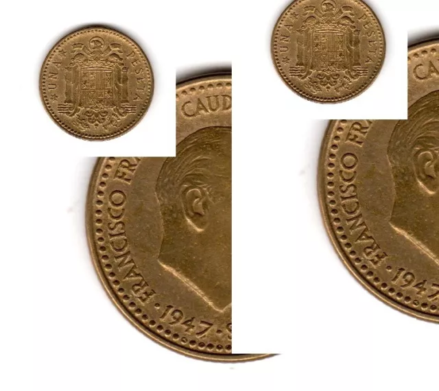 Franco. Moneda De 1 Peseta De 1947 Estrella 53. Sin Circular Y Perfecta