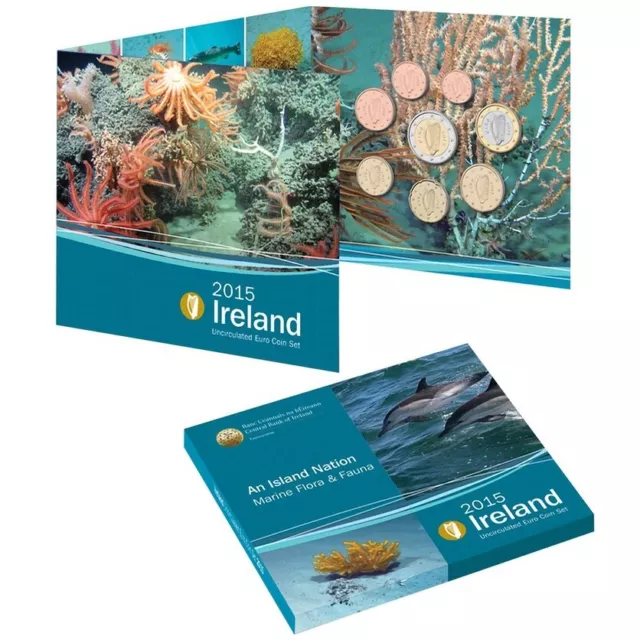 Irland Euro-Kurssatz Meeres Flora & Fauna 2015 - 8 Münzen - in Blisterkarte - ST