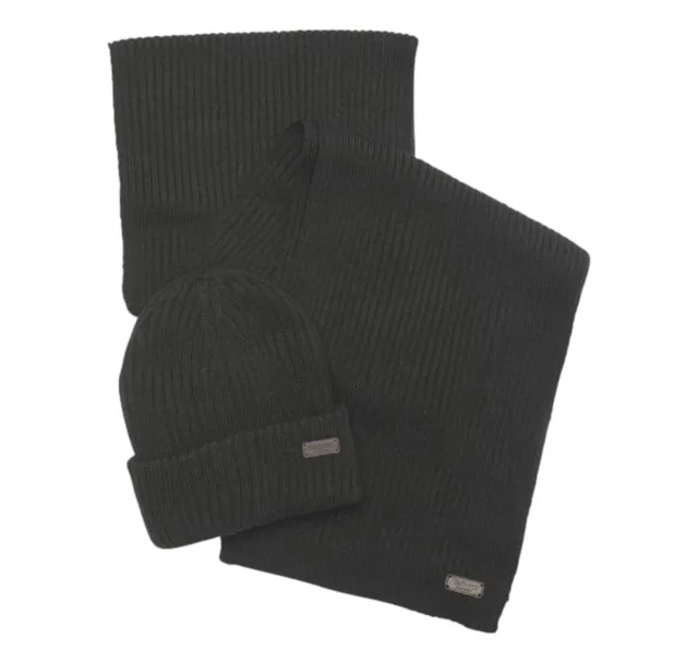 BARBOUR Crimdon Beanie & Scarf Set From Gift Black MGS0019BK11