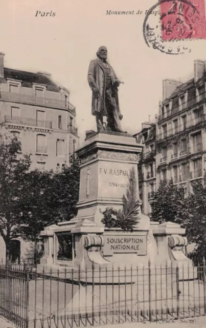 CPA Carte Postale Ancienne PARIS Monument de Raspail