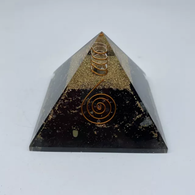 Large Orgonite Pyramid with Quartz Generator "Tourmaline" Hand Made 3