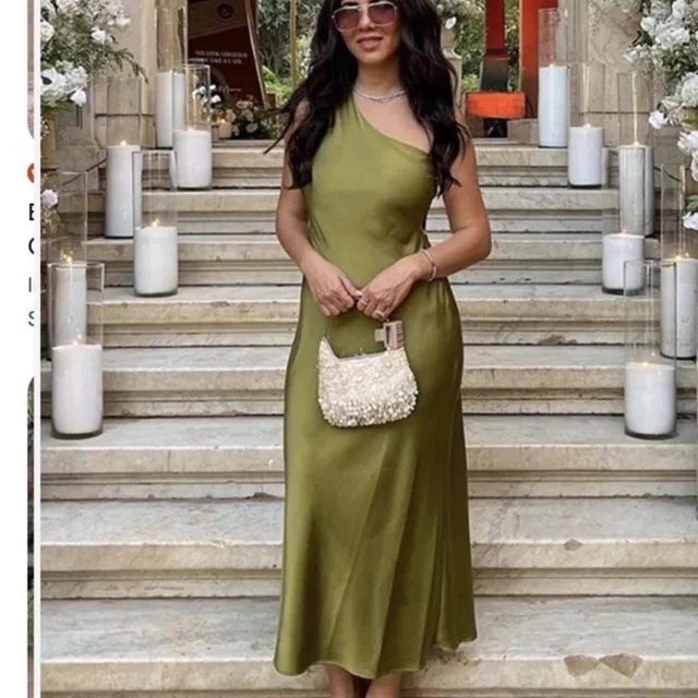 green emerald velvet dress Zara Twist Knot Bridesmaid Dress main image 1