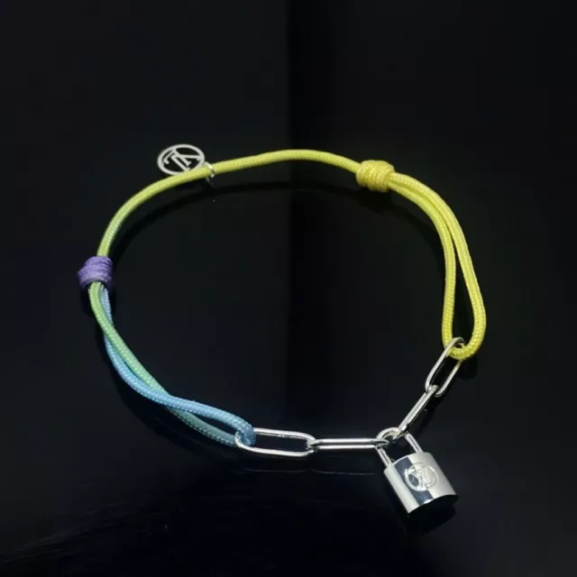 Louis Vuitton Bracelet Silver Lock-It Virgil Abloh Rainbow