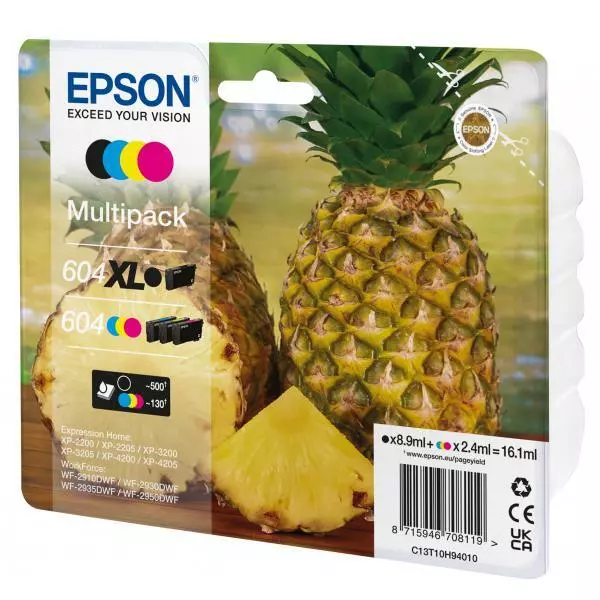 Epson 604XL cartuccia d'inchiostro 4 pz Originale Resa elevata (XL) Nero, Ciano,