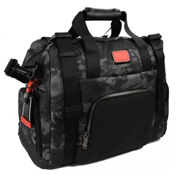 TUMI Alpha Bravo Charcoal Gray Red Camo BUCKLEY Duffle Bag Removable Strap NWD