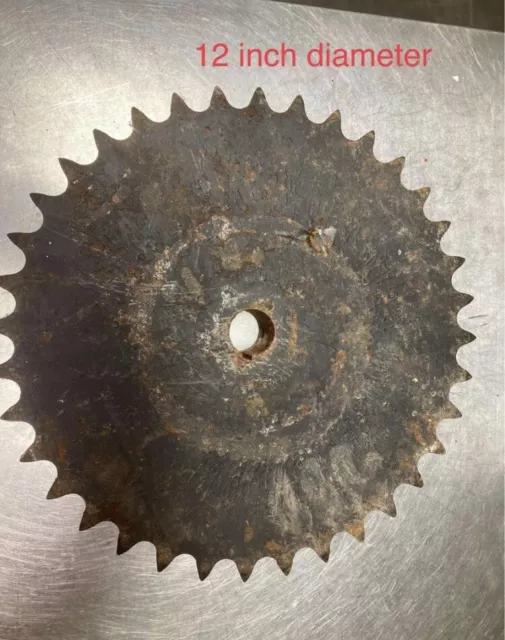 Industrial Steampunk 12” in. Gear / Sprocket -   Vintage Metal Art Project Base.