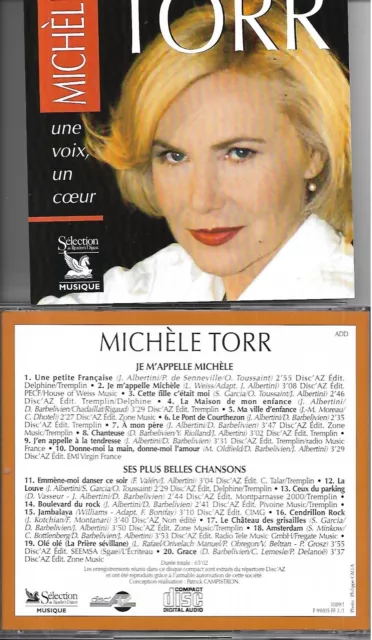 Cd 20 Titres Michele Torr Une Voix, Un Coeur Selection Du Reader's Digest 2000