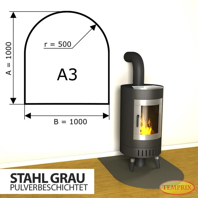 Placa Base Para Chimenea Protección De Chispas Acero Gris Horno