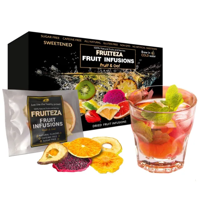 Fruiteza Fruit Infusions Sampler, Cold Brew Fruit Tea Bags 10 Count (Pack Of 1)