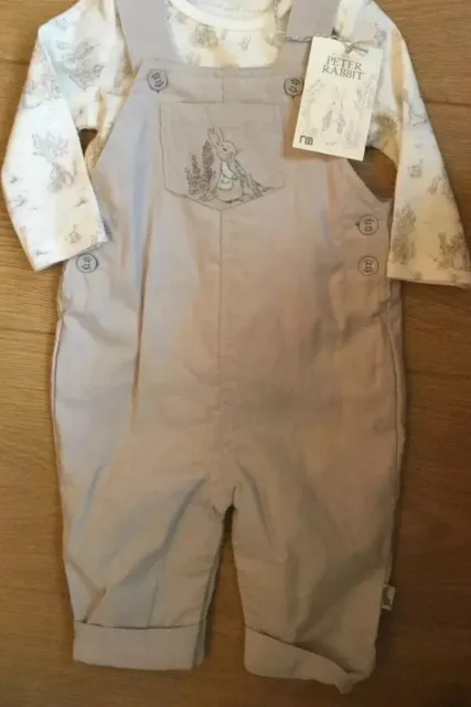 Mothercare Peter Rabbit Cord Dungarees & Bodysuit Set Age Up To 1 Months Bnwt 🐰