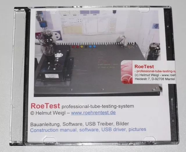 CD-Rom RoeTest professional tube testing system, Röhrenprüfgerät, tube tester CD-Rom RoeTest professional tube testing system, Röhrenprüfgerät, tube tester