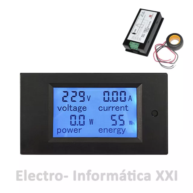 Contador Electrico Digital Medidor de Consumo Voltaje Amperimetro 100A 80-260V