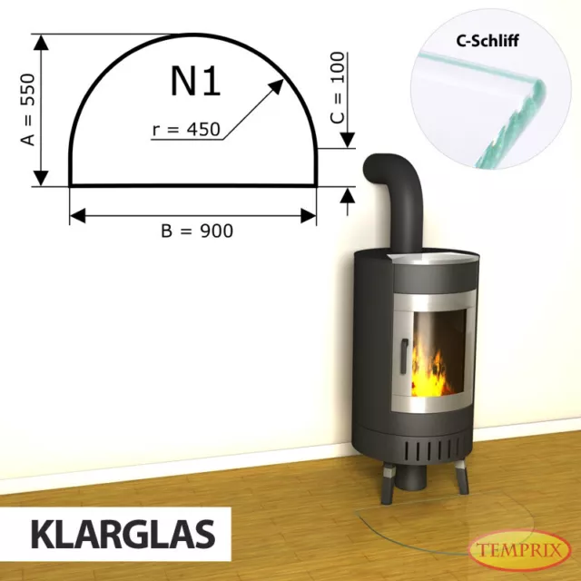 Cheminée Plaque De Sol En Verre Pare-étincelles Pare-feu Four Base - N1