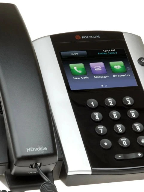 Polycom VVX500 IP Business Phone App Screen 12 Line Telephone With Media Cable 3