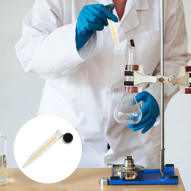 10 Pcs Sample Bottles Pointed Bottom Centrifuge Tube Test Tubes Lids Screw