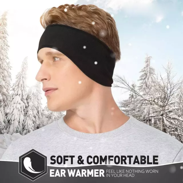 Fleece Winter Headband Ear Warmers Muffs For Men Women Yoga Running Ski P8K6