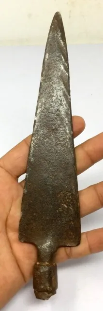 Ancient Iron Hand Forged Rajput Spear Head Lance Bhala