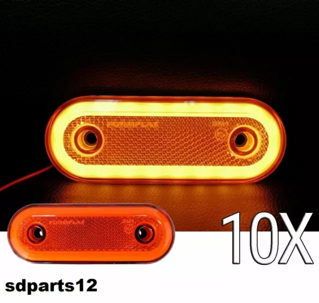 10x Feux de Gabarit Position Latéral 12-24V LED Neon Orange Camion Remorque E9