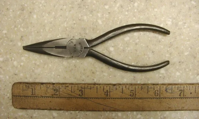 Old Used Tools,Vintage Kraeuter 1661-6 Needle Nose Pliers,6",Very Good Condition