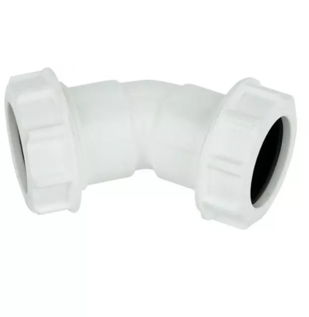 FLOPLAST 32mm Compression Waste 135 Degree Bend - White - Bag of 2