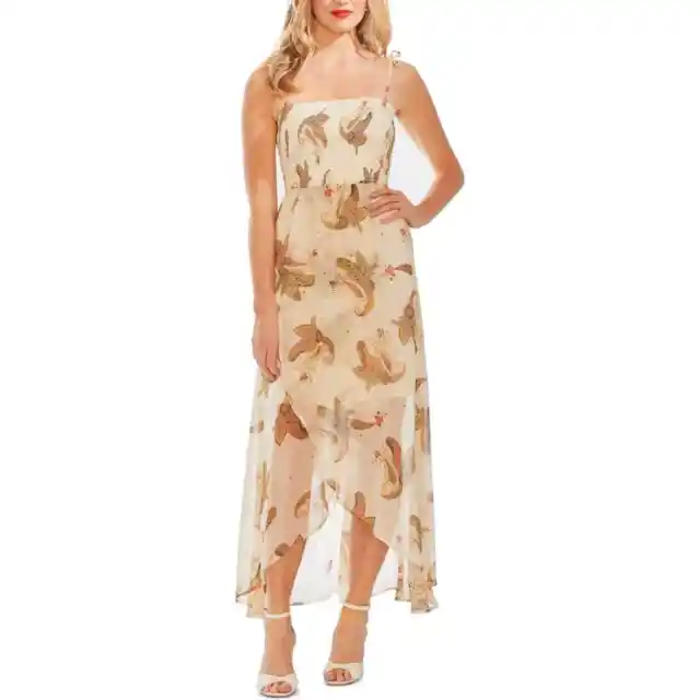 NWT Vince Camuto Summer Oasis Paisley Wrap Midi Dress in Natural Sand Size Large
