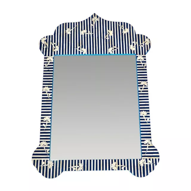 Bone Inlay Mirror - Taj Blue Handmade Mirror Frame Home Decor