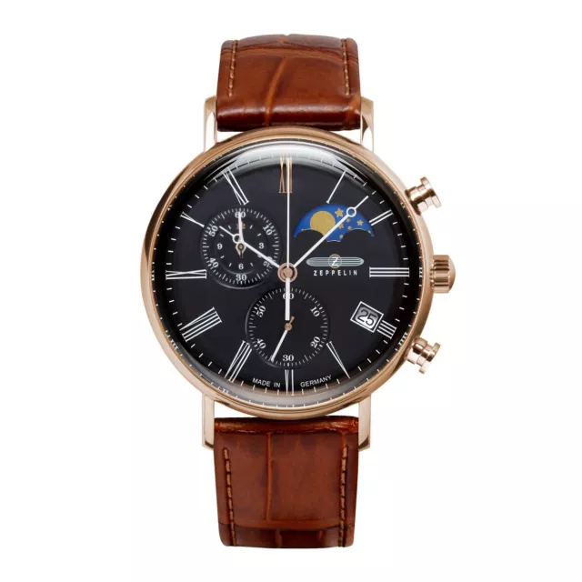 Zeppelin Uomo Polso Cronografo 7196-2 Serie LZ120 Rome, Colore Oro Rosa