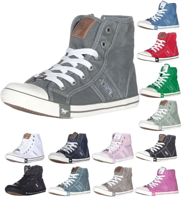 Mustang Damen Schuhe Damenschuhe Sneaker Freizeit Stoffschuhe High Top 1099-506