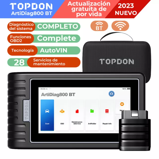 2024 TOPDON AD800 BT Dispositivo de diagnóstico de Coche Profesional Bluetooth