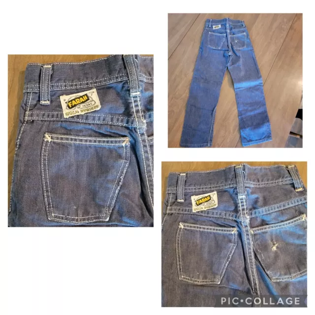 Farah Vintage youth blue jeans Early 1960s  Or 50s Home patched knees rare Colle