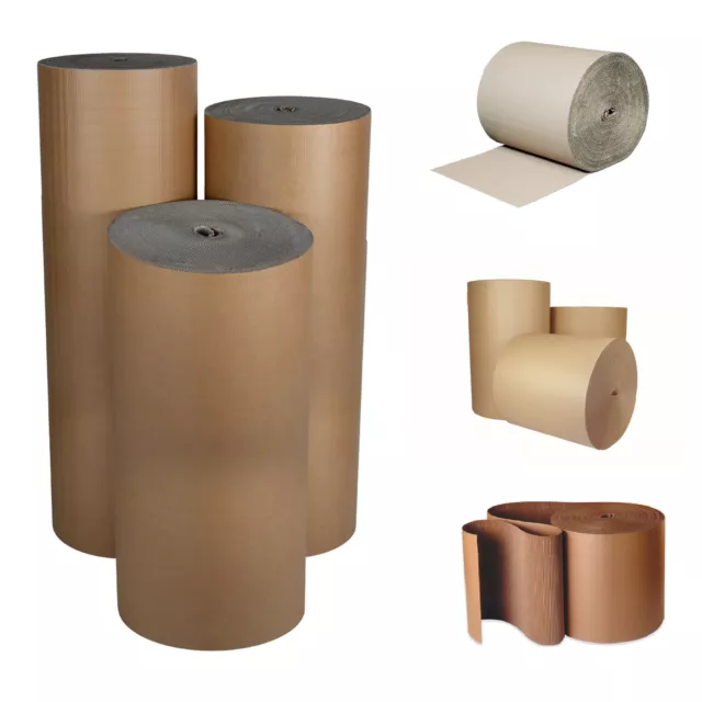 Corrugated Cardboard Paper - 75M Full Rolls - Card Wrap - Strong Sheets