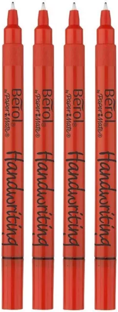 Berol Handwriting Pens Black Learners Ergonomic 0.6mm School First Pen 4 Pack